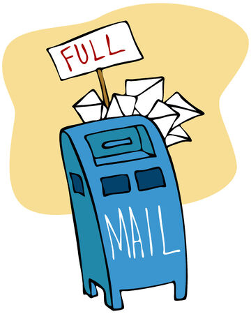 An image of a mailbox full of mail.のイラスト素材