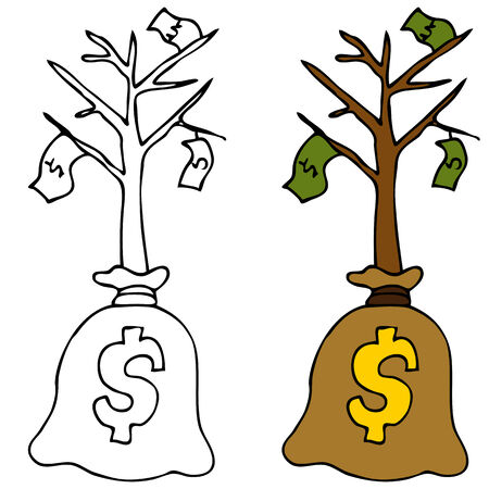 An image of a young money tree.のイラスト素材