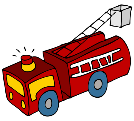 An image of a cartoon fire engine truck.のイラスト素材