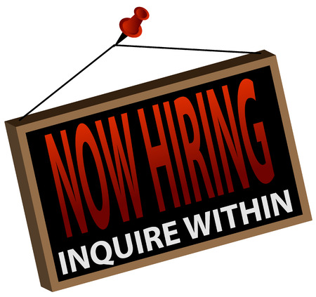 An image of a now hiring sign.のイラスト素材