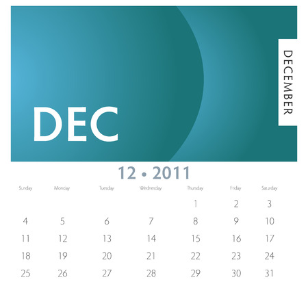 An image of a 2011 December calendar.のイラスト素材