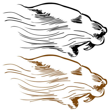 An image of a abstract cat profile.のイラスト素材