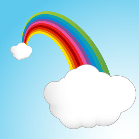 An image of a rainbow with clouds.のイラスト素材