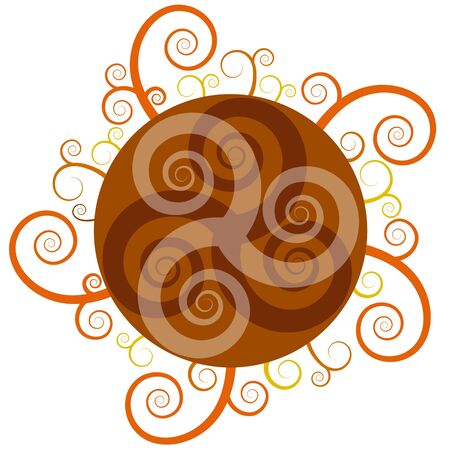 An image of a abstract swirl circle design element.のイラスト素材