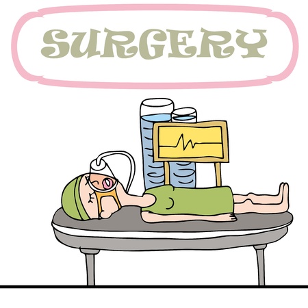 An image of a woman having surgery procedure.のイラスト素材