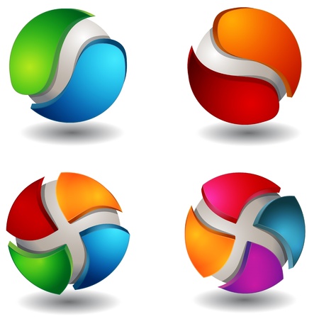 An image of a abstract 3d globe sphere set.のイラスト素材