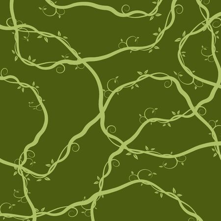 An image of a green tree branch vine background pattern.のイラスト素材