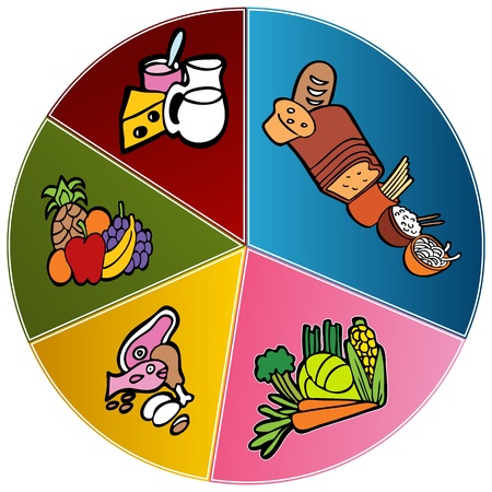 An image of a healthy food plate chart.のイラスト素材