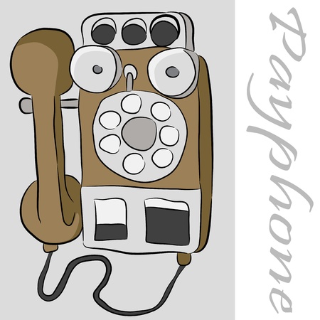 An image of an old payphone telephone.のイラスト素材