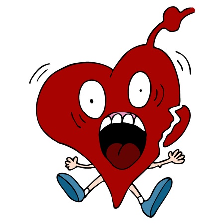 An image of a heart attack cartoon character.のイラスト素材