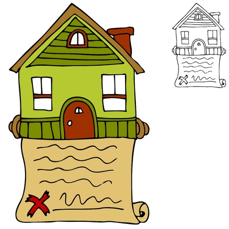 An image of a signed real estate house contract.のイラスト素材