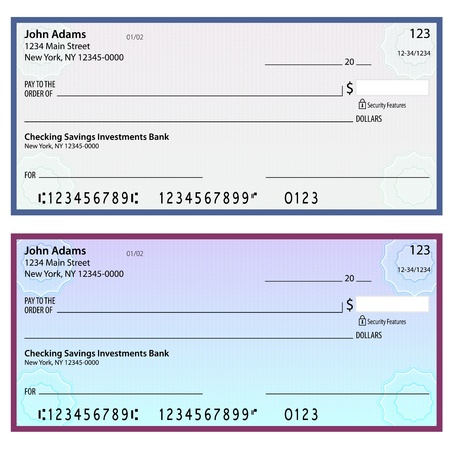 An image of security watermark blank checks.のイラスト素材