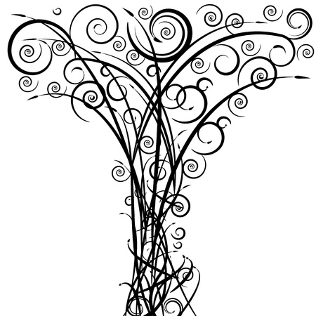 An image of a swirl arrow spiral tree.のイラスト素材