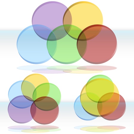 An image of a 3d venn diagram set.のイラスト素材