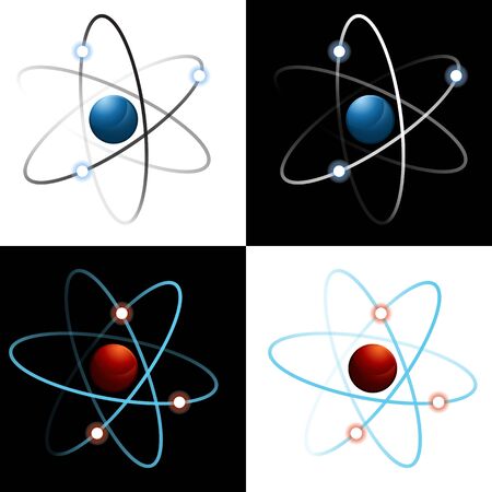 An image of a set of atom icons.のイラスト素材