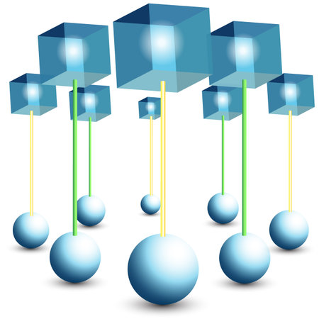 An image of an abstract 3d business chart.のイラスト素材