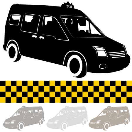 An image of a taxi shuttle van silhouette.のイラスト素材