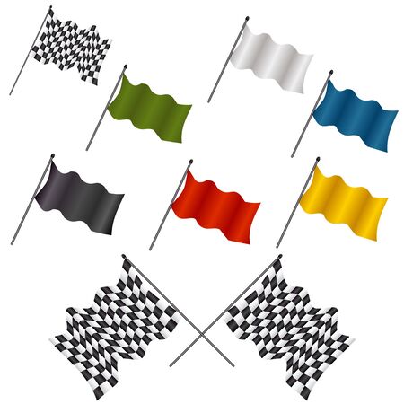 An image of a set of racing flags.のイラスト素材