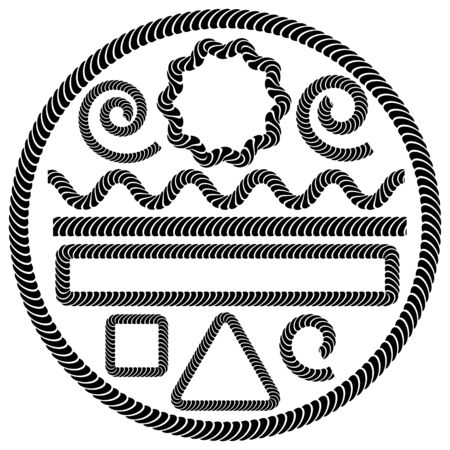 An image of a rope shapes set.のイラスト素材