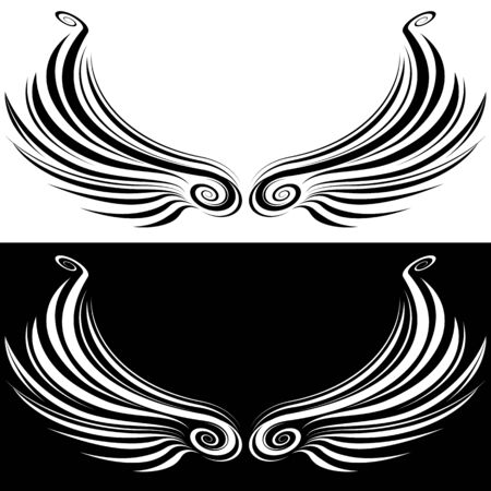 An image of a decorative wing.のイラスト素材