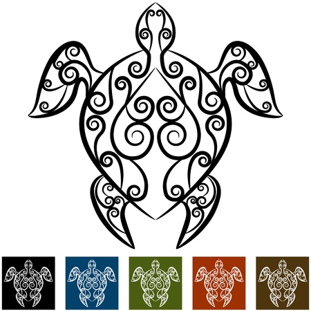 An image of a turtle swirl tattoo.のイラスト素材