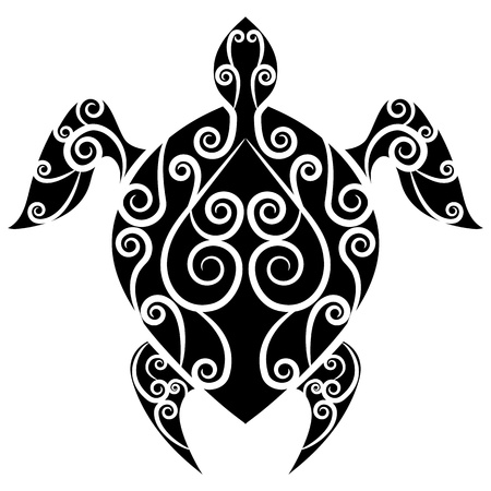 An image of a turtle swirl tattoo.のイラスト素材