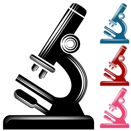 An image of a microscope icon in a scratchboard style.のイラスト素材