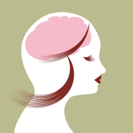 An image of the mind of a woman.のイラスト素材