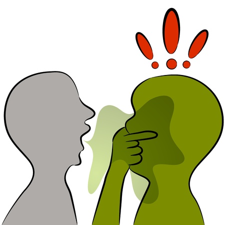 An image of a man with bad breath.のイラスト素材