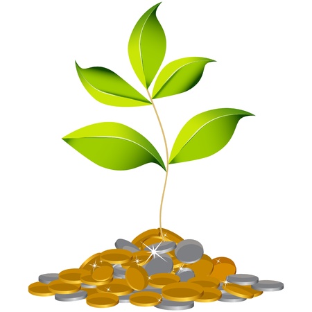 An image of a growing wealth plant.のイラスト素材
