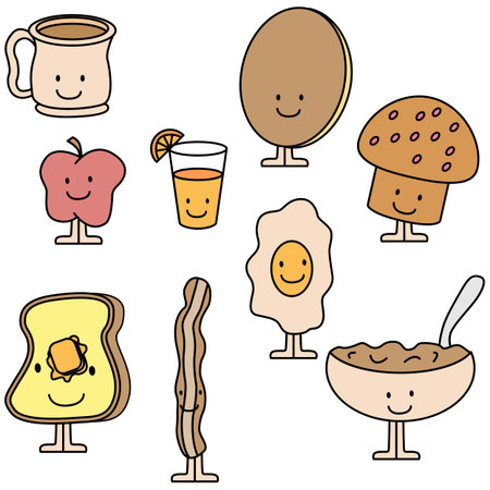 An image of breakfast items.のイラスト素材