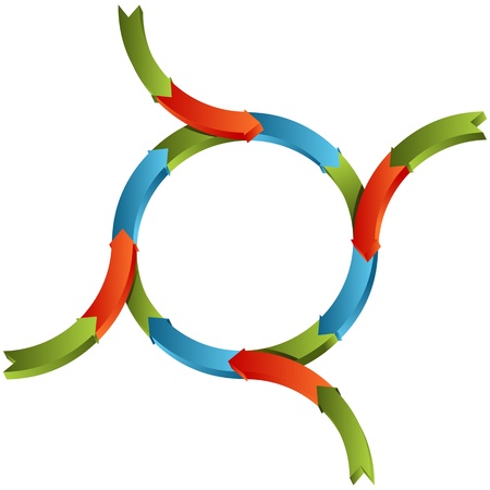 An image of a merging process chart. のイラスト素材