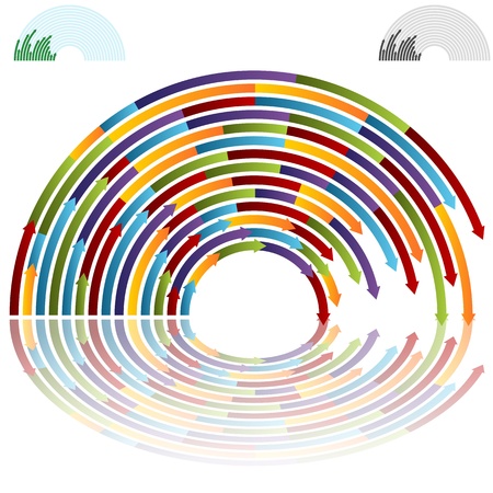 An image of rainbow arch arrows.のイラスト素材