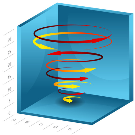An image of a 3d spiral growth chart.のイラスト素材