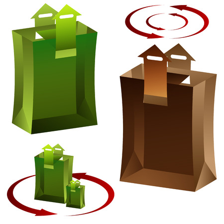 An image of 3d arrow shopping bags.のイラスト素材