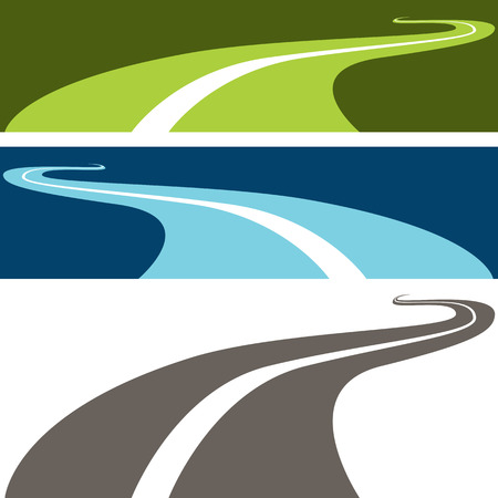An image of a winding road.のイラスト素材