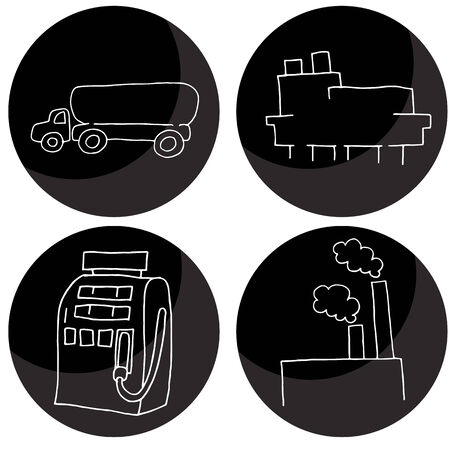 An image of oil and gas icons.のイラスト素材