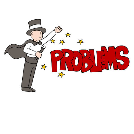 An image of a problem solving magician.のイラスト素材