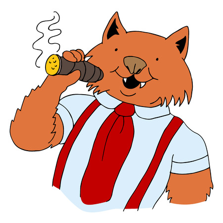 An image of a fat cat boss.のイラスト素材