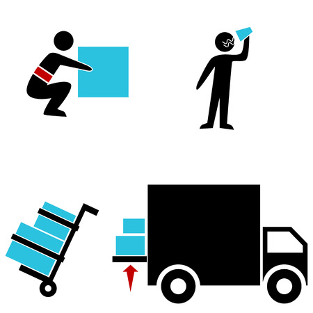 An image of a warehouse icons.のイラスト素材