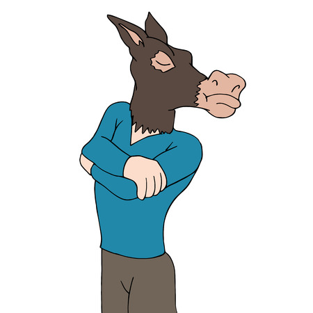 An image of being stubborn as a mule.のイラスト素材