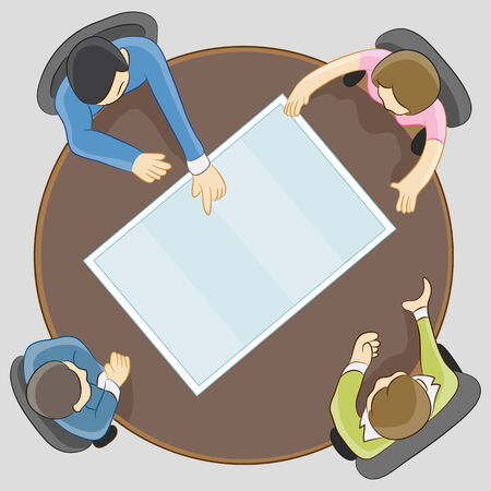 An image of people having a team meeting.のイラスト素材