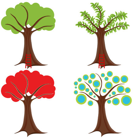 An image of an abstract tree set.のイラスト素材