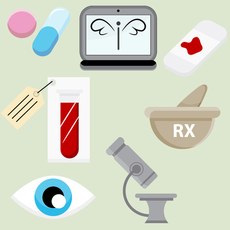 An image of a pharmaceutical icon set.のイラスト素材