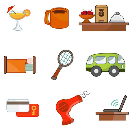 An image of hotel amenity icons.のイラスト素材