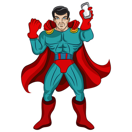 An image of a phone superhero.のイラスト素材