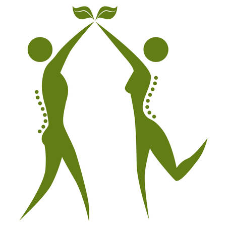 An image of natural spine health couple.のイラスト素材