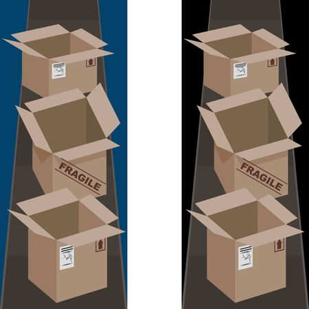 A vertical banner of shipping boxes.のイラスト素材