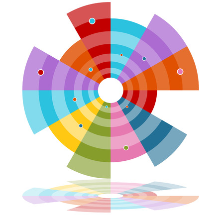 An image of a subtopics wheel chart.のイラスト素材