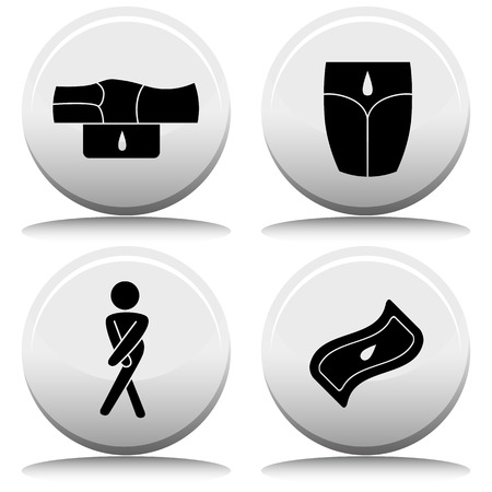 An image of a incontinence button set.のイラスト素材